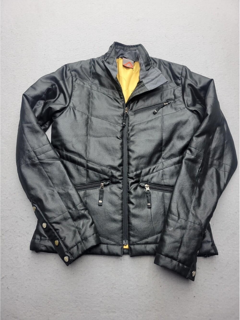 Scott Women's Jacket Medium Black Biker Zipped Pockets Zipper Logo Casual